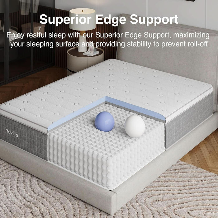 QueenSize Hybrid Mattress Gel Memory Foam CertipurUSCertified