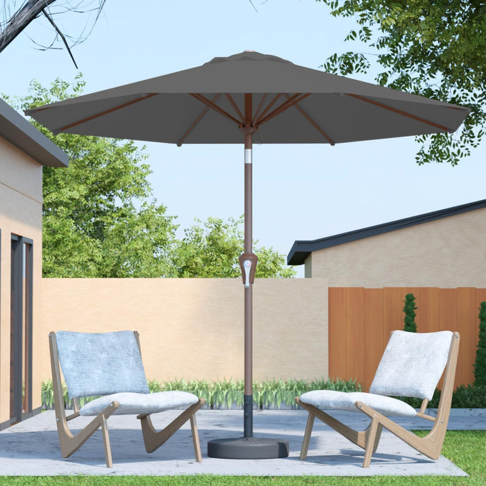 10FT Patio Umbrella Outdoor Market Umbrella with Crank and Tilt, 8 Flexible Fiberglass Ribs, Uv-Resistant Waterproof Canopy for Patio, Deck, Garden, Backyard, Gray