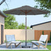 10FT Patio Umbrella Outdoor Market Umbrella with Crank and Tilt, 8 Flexible Fiberglass Ribs, Uv-Resistant Waterproof Canopy for Patio, Deck, Garden, Backyard, Gray