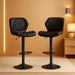 Bar Stools Set of 2, Modern Swivel Counter Height Barstools for Kitchen Island Chairs, Adjustable Fabric Bar Stools with Back for Kitchen Counter Bar, Black