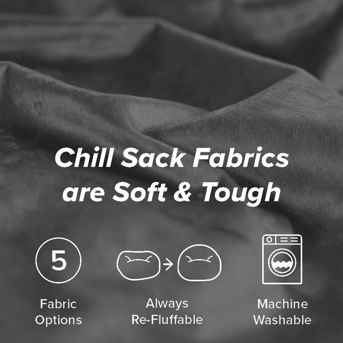 Bean Bag Chair - 5' Giant Memory Foam Lounge Chair with Soft Microfiber Cover – Cozy Furniture for Living Room, Dorm, & Kids' Rooms – Comfortable 5 Ft, Microsuede Lounge Sofa, Charcoal