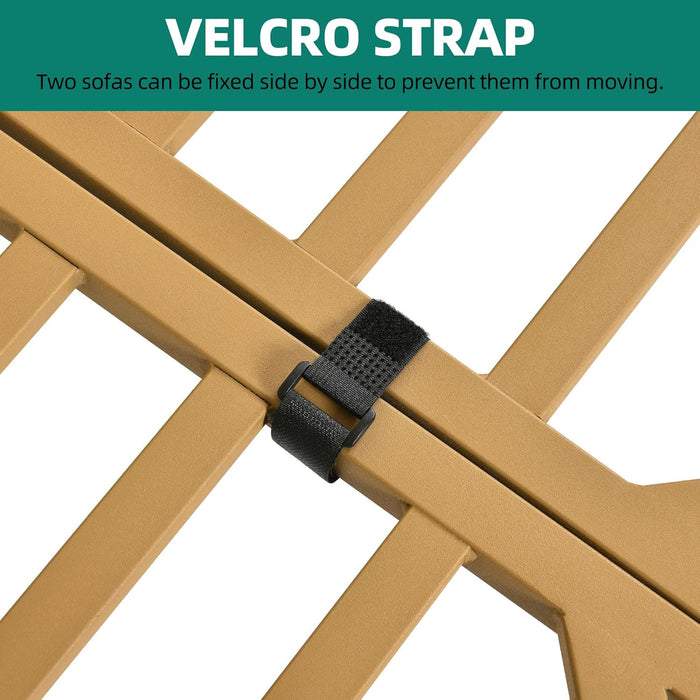 4 Pieces Patio Furniture Set, Outdoor Rattan Woven Conversation Sectional L-Shaped Sofa for Backyard, Porch, Boho Detachable Lounger with Cushions and Side Table - Beige