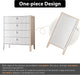 White 4 Drawer Dresser, Modern Chest of Drawers for Bedroom, Wood Fluted Dresser Organizer with Deep Drawers for Clothes, Nightstand for Bedroom, Hallway, Living Room, Entryway