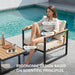 Modern Patio Furniture Set, 4 Pieces Outdoor Conversation Set
