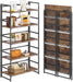 No Assembly 5 Tier Collapsible Book Shelves, 51.2" H X 23.6" W Folding Bookshelf Bookcase Open Industrial Foldable Shelf for Bedroom, Living Room, Home Office - Rustic Brown