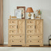 Dresser for Bedroom, Farmhouse Dresser with 5 Wooden Drawers and Storage Cabinet, 48 Inches Tall Chest of Drawers for Bedroom, Natural Oak