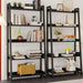 Industrial Bookshelf 5-Tier 31.5 in Wide, Bookcase Ladder Shelf, Storage Shelves Rack Shelf Unit, Accent Furniture Metal Frame, Home Office Furniture for Bathroom, Living Room