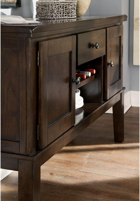 Haddigan New Traditional Dining Room Buffet Cabinet with Wine Rack, Dark Brown