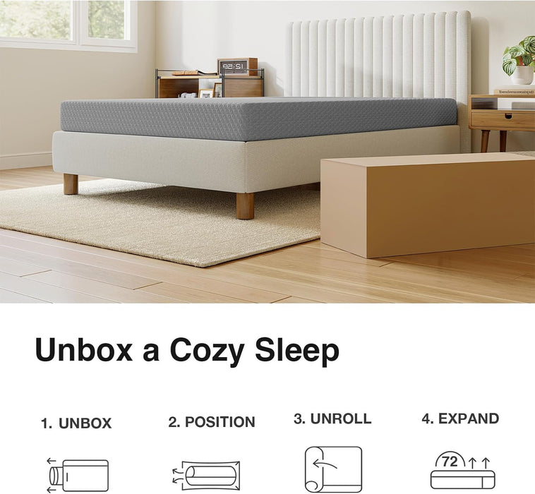 Queen Mattress 8 Inch, Queen Memory Foam Mattress for Cool Night Sleep & Pressure Relief, Wave Airflow Foam Mattresses for Enhanced Support & Breathability, Bed Mattresses in a Box