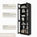 85.5" Modern Bookcase with Glass Doors Set of 4, 7-Tier Tall Wooden Bookshelf with Storage for Home Office, Large Curio Cabinet for Living Room, Office, Bedroom, Family Room (Black, ABBA)
