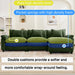 120Inch Green Modular Sectional Sofa Featuring Ottoman