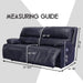 Extra Wide 75" - 100", Reclining 2 Seater Sofa, Extra Wide Reclining Love Seat Slipcover, 6-Piece Jacquared Fabric, Reclining Sofa Covers, Thick, Soft, Washable (Navy)(Style 1)