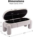 Boucle Storage Ottoman Bench, 44.7 Inches Sherpa Upholstered Storage Bench, End of Bed Bench for Bedroom Entryway Living Room, White
