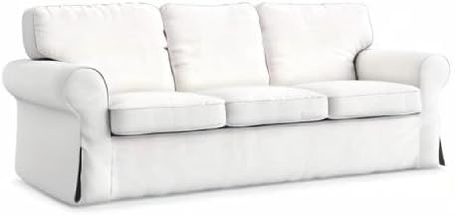 Cotton Ektorp 3 Seat Sofa Cover Slipcover Replacement Made for the IKEA Ektorp 3 Seat Sofa Cover(Cotton White)-Does NOT Fit Ektorp 3.5-Seat Sofa NOT Fit Uppland Series Sofa
