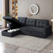 L-Shaped Sleeper Sofa Dark Grey, 81.5", with Storage