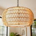 19 Inch Natural Rattan Chandelier Bohemian Farmhouse
