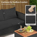 8 Piece Outdoor Conversation Set, Patio Cushioned Chairs (2, Black)