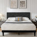 Full Size Platform Bed Frame with Velvet Headboard