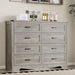 8-Drawer Dresser for Bedroom, Modern Wooden Chest of Drawers with Metal Handles, Anti-Tipping Design, Sturdy and Stable Storage Organizer for Living Room, Entryway, Home Office