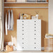 White UltraSlimline Dresser With 8 Drawer StorageCapacity