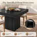 31.5" Square Dining Table for 2-4, Small Black Kitchen Table with 4.5" Thick-Profile Top and Sturdy Pedestal Base for Apartment & Small Spaces