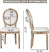 Dining Chairs Set of 2 Beige Fabric Square Back with Solid Wood Legs and Frame for French Country Kitchen Dining Room