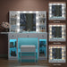 White Makeup Vanity DeskStation With RGB Illumination