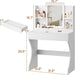 Compact White Vanity Desk With Dimmable Illumination