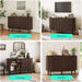 55" Sideboard Buffet Cabinet,Tambour Sliding Doors & Drawer