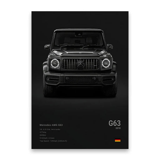 Famous Cars M5 918 GT3 Canvas Wall Art Print Poster G63 STO SLS Decorative Mural Modern Home Decor Birthday Gift Unframed