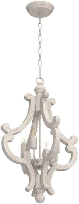Farmhouse Chandelier, 4-Light French Country White Chandelier