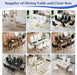 Dining Table Set for 6,White Marble 71'' Dining Room Table with Spacious Legroom and White Leather Dining Chairs,Easy Assembley,7 Pieces Kitchen Table and Chairs for Dining Room,Restaurant
