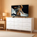Dresser TV Stand with 9 Drawers for 60'' TV Stand for Bedroom Long Dresser for Bedroom Wide Dressers & Chests of Drawers, Sturdy Metal Frame & Wood Top, Living Room, Closet, White