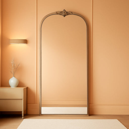 Vintage Mirror Full Length: 21X56 French Gold Arched Full Body Mirror - Floor Antique Baroque Traditional Ornate for Entryway/Cloakroom/Bedroom/Living Room - Home Decor for Fashion-Conscious
