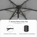 Rectangle Patio Umbrella with Solar Lights, 6X9Ft Outdoor Rectangular Table Market Umbrella Patio with Push Button Tilt and Crank for Pool, Deck, Garden,Backyard