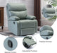 Manual Swivel Rocker Recliner, Genuine Leather Rocking Recliner Chair with Soft Arms and Back, Single Sofa Recliners, Small Reclining Chairs for Living Room, Nursery - Green