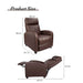 Massage Recliner PU Leather Faux Leather Home Theater Recliner with Padded Seat and Massage Backrest, Brown