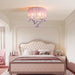 Pink 13Inch Light Chandelier With Handmade Lampshade