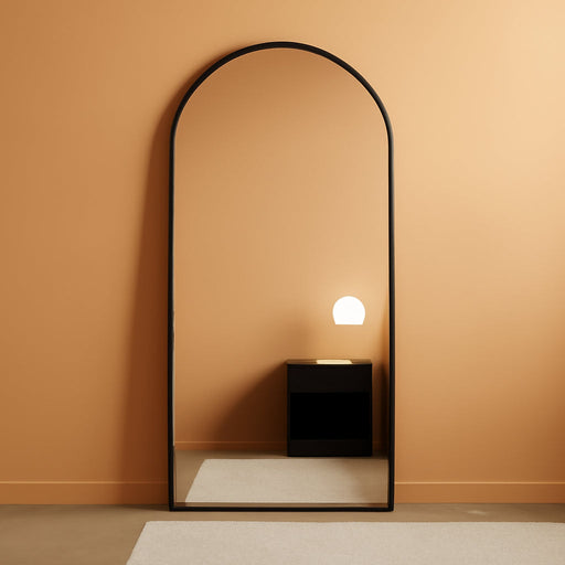 Full Length Mirror, Arched Floor Mirror Freestanding, Floor Standing Full Body Mirror with Stand for Bedroom, Hanging Mounted for Living Room Cloakroom