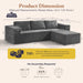 106 Inches Modular Sectional Sofa RightFacing Grey