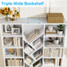 78.7" Bookcase, 6 Tier Large Bookshelf with Storage, Floor Standing Display Storage Shelves, Modern Tall Floor Standing Book Shelf for Living Room,White