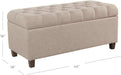 Home Decor | Tufted Ainsley Button Storage Ottoman Bench with Hinged Lid | Ottoman Bench with Storage for Living Room & Bedroom, Tan