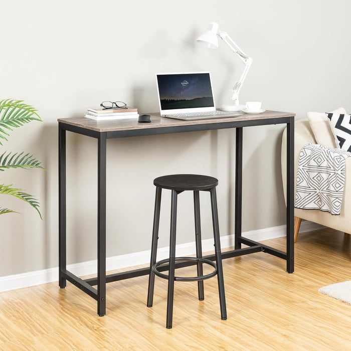 Bar Stools, Bar Stools Set of 2, Counter Height Stools with Footrest, Breakfast Bar Stools, Sturdy Steel Frame, for Dining Room, Kitchen Island, Party, Easy Assembly, Black BK03BY01N1