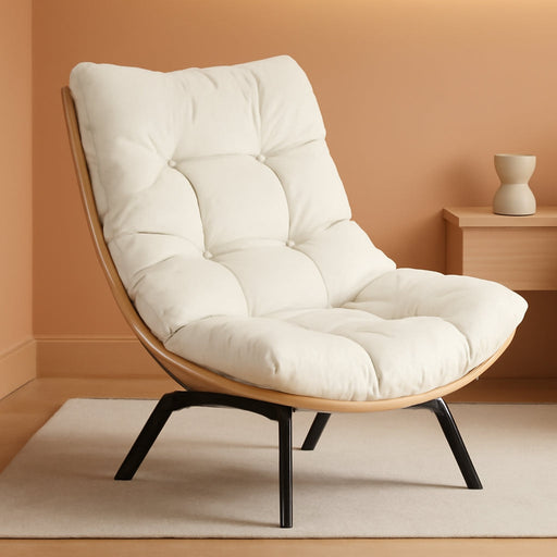 Swivel Wicker Chair PE Rattan Chair with Cushion, Oversized Patio Lounge Chair for Outdoor, Indoor, Balcony, Backyard, Garden, Living Room, Beige