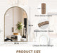 Antique Gold Arched Wall Mirror 24" X 36"