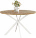 47.2 Inch round Dining Table for 4 | Farmhouse Wood Kitchen Table, Circle Dinner Table for Kitchen & Dining Room, Walnut & White