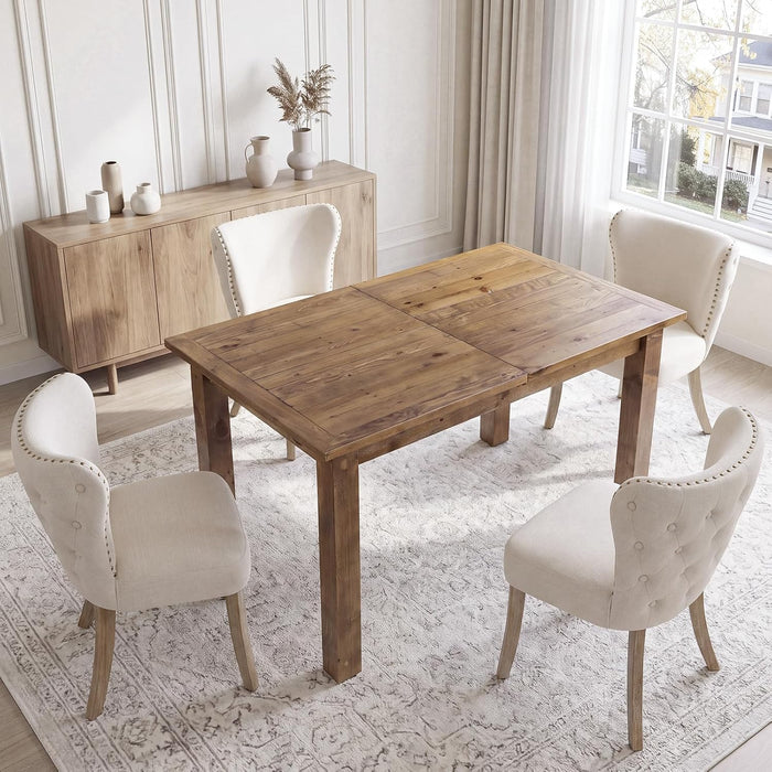 47.5"-59" Farmhouse Extendable Dining Table for 4-6, Walnut