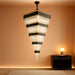 W32In X H94.5In Large Black Gold Crystal Chandelier,Square Crystal Raindrop Chandelier High Ceiling Pendant Light for Entrance Villa Foyer Ceiling Lighting Fixtures