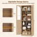 80" Arched Bookcase with Tempered Glass & Soft Close Doors, 2 Set | Tall Bookshelf with Storage, Wooden 6-Tier Pantry Cabinet with Seamless Fit Wall for Home Office, Living Room, Kitchen