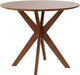 36" round Wood Dining Table, Farmhouse Kitchen Table with Intersecting Pedestal Base & Solid Rubber Wood Legs, Vintage Coffee Tables for Dinette, Small Spaces, Restaurant, Brown